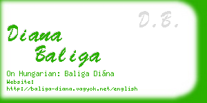 diana baliga business card